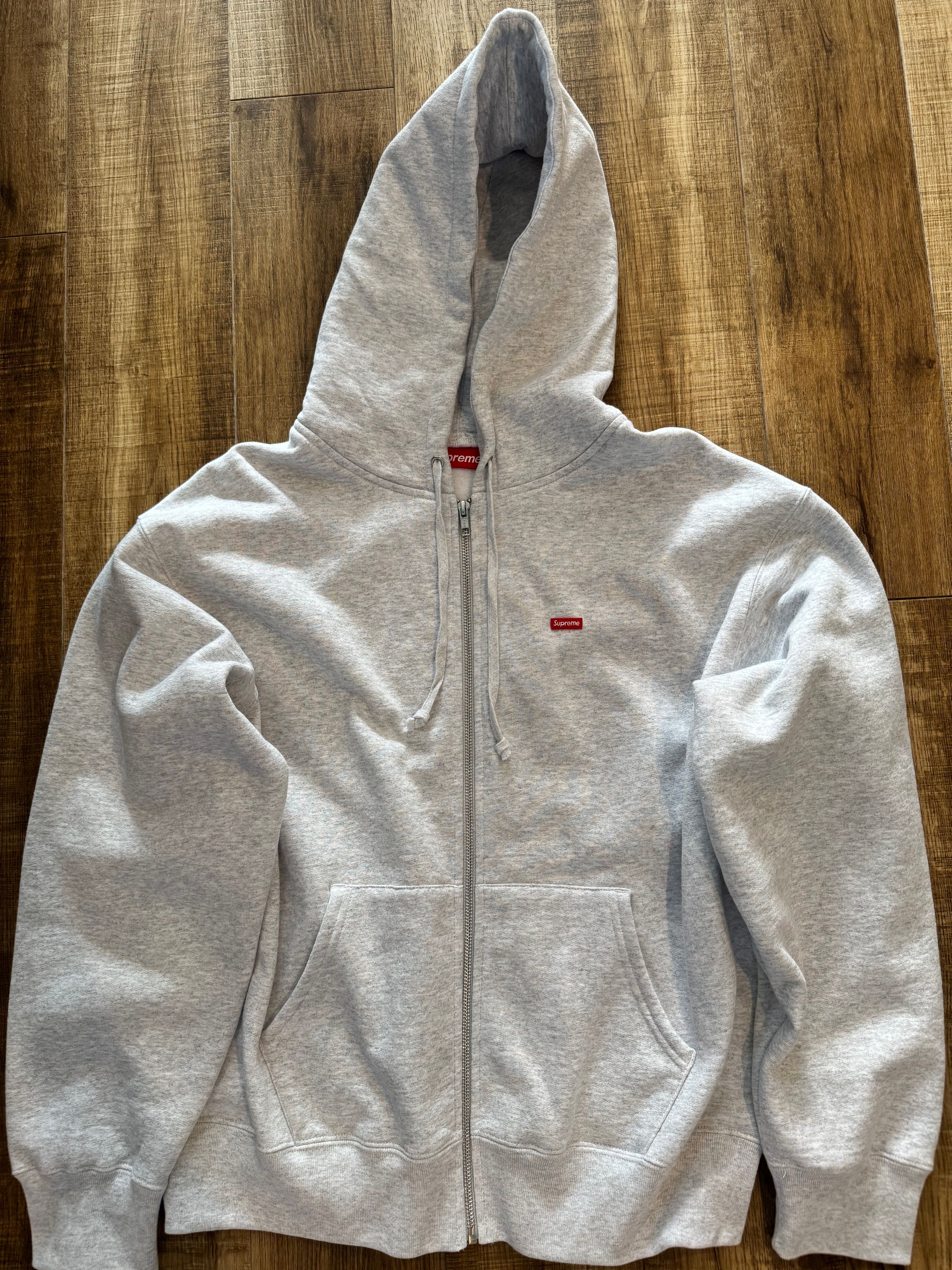 Supreme Small Box Zip Up Hooded Sweatshirt "Ash Grey"