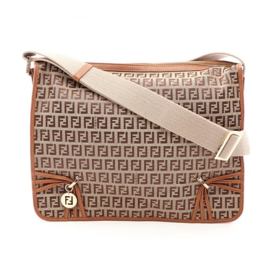 フェンディ FENDI ズッキーノ ショルダーバッグ バッグ キャンバス レザー レディース ベージュ系 / ブラウン系 【中古】