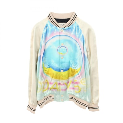 セリーヌ CELINE CELINE × MARCELO LAVIN HEAVENLY DAYS テディブルゾン ブルゾン 衣料品 アウター ビスコース メンズ アイボリー系 / ブルー系 / マルチカラー 2V28H353Q 【中古】