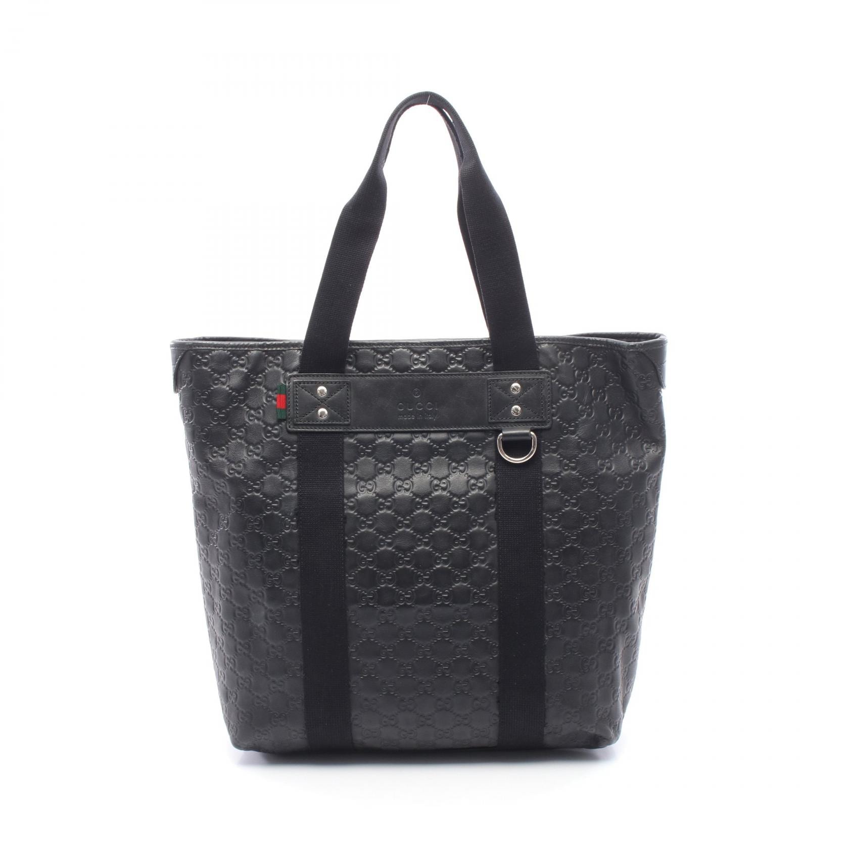 グッチ GUCCI グッチシマ シェリーライン トートバッグ バッグ レザー メンズ ブラック系 268175 【中古】