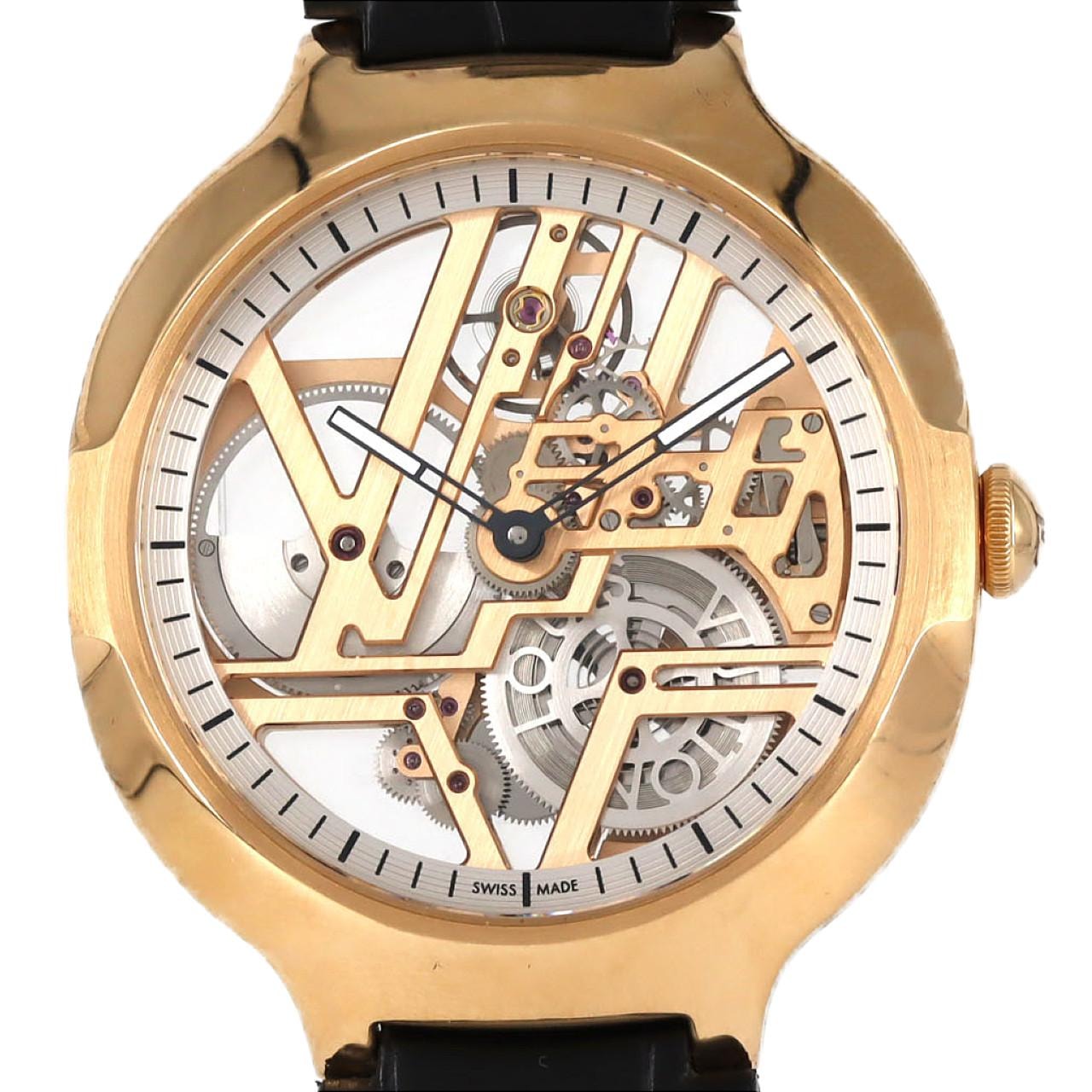 ルイヴィトン ヴォヤジャースケルトン RG LIMITED Q7EN0 PG・RG 自動巻