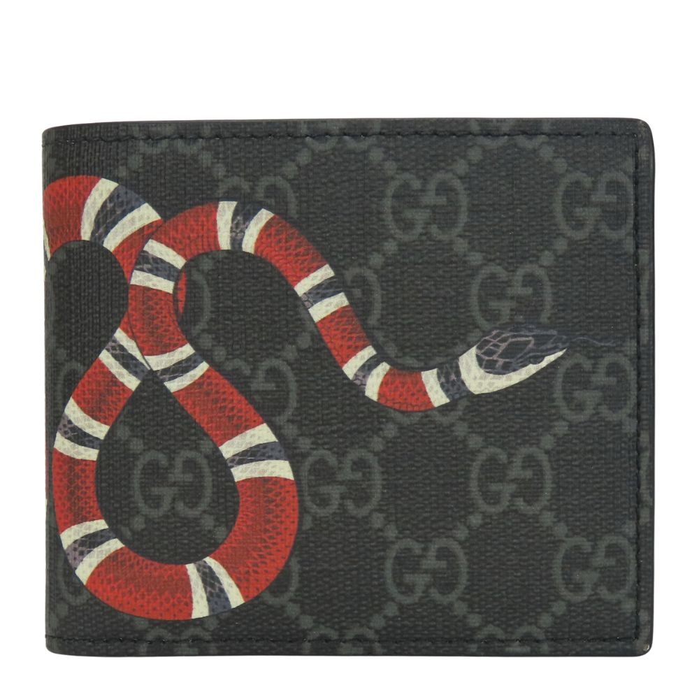 ✨かげちゃん ✨グッチ キングスネーク 二つ折り財布 ブラック 付属品完備 グッチ GUCCI 二つ折り財布 メンズ レディース キングスネーク