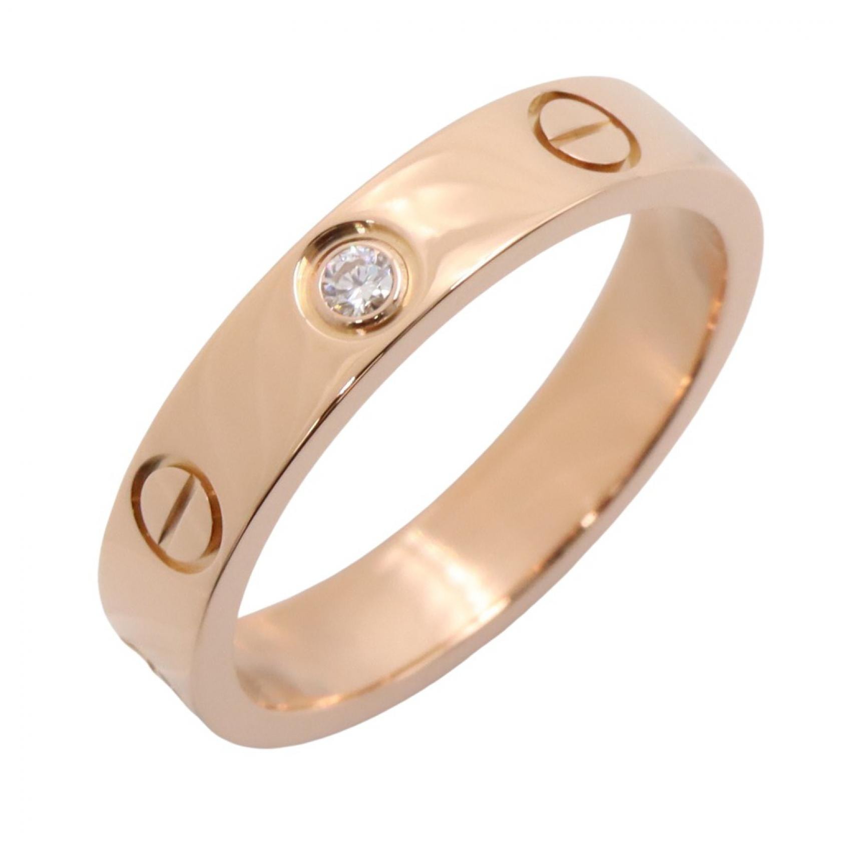 カルティエ CARTIER ミニラブリング 1PD リング・指輪 ジュエリー K18PG(ピンクゴールド) ダイヤモンド レディース ゴールド系 / クリア系 B4050700 【中古】