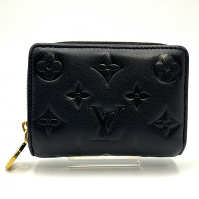 LOUIS VUITTON(ルイヴィトン)モノグラム・アンプラント ポルトフォイユ・クレア 二つ折り財布 コンパクトウォレット ブラック ゴールド金具 RFID【中古】