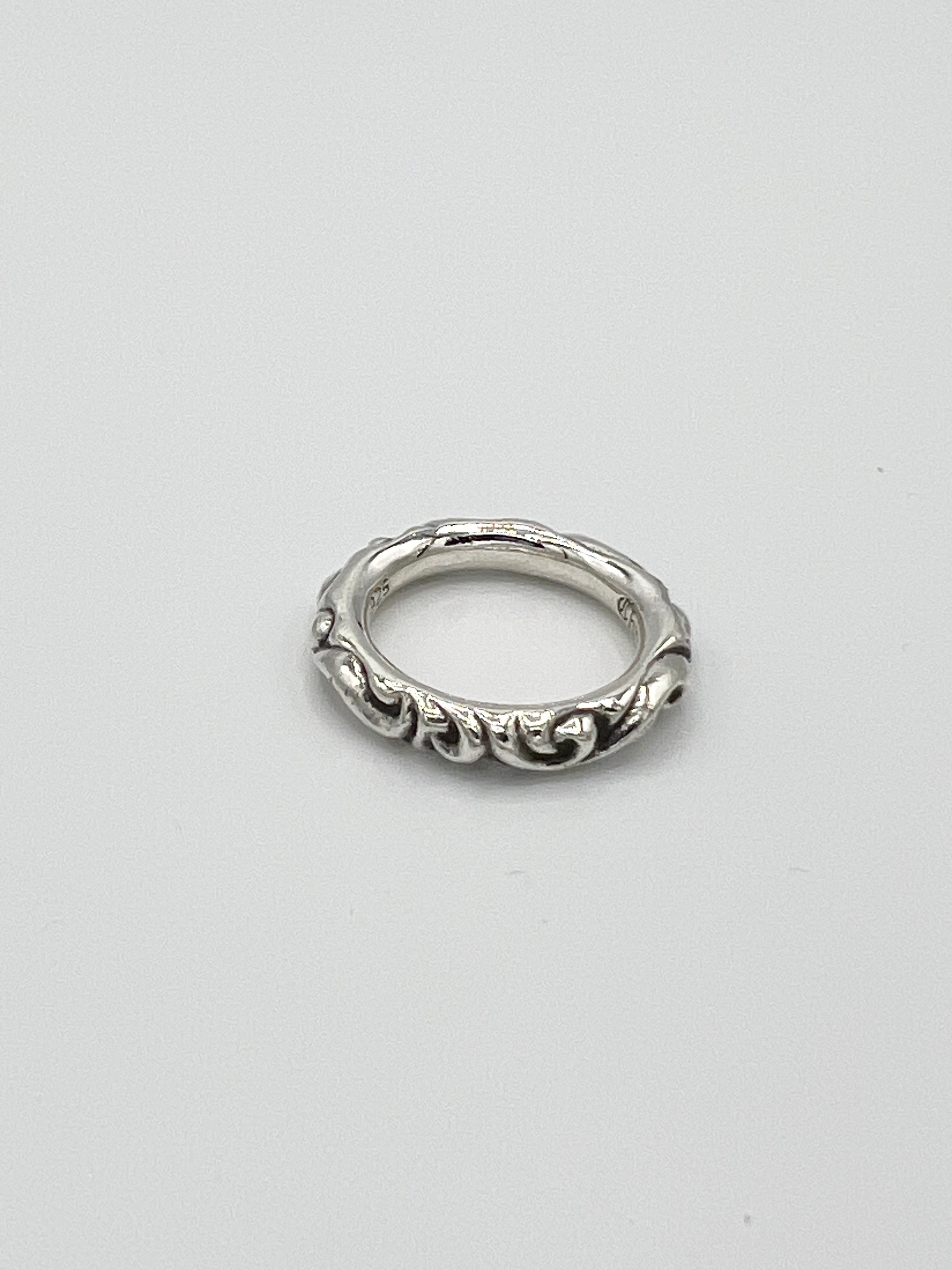 Chrome Hearts Scroll Band Ring "Silver"