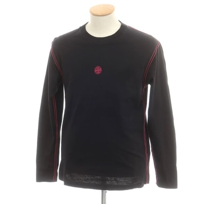 【中古】ストーンアイランド STONE ISLAND コットン 長袖Tシャツ ブラック【サイズS】【メンズ】