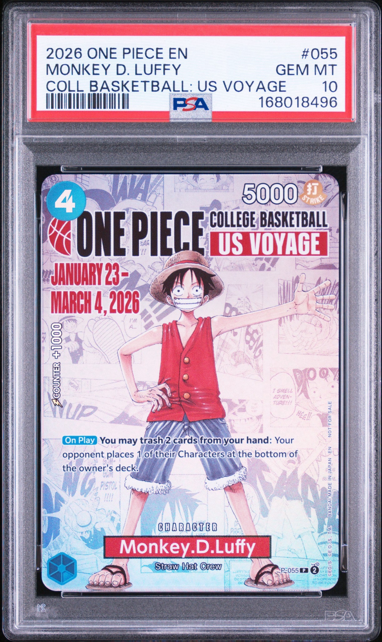 PSA10】モンキー・D・ルフィ：P (開封済) [P-055]【英語版