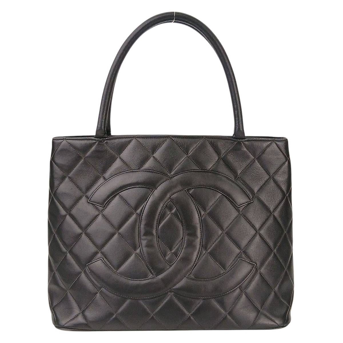 CHANEL シャネル 復刻トート ココマーク トートバッグ A01804 キャビアスキン ブラック ゴールド  レディース【中古】