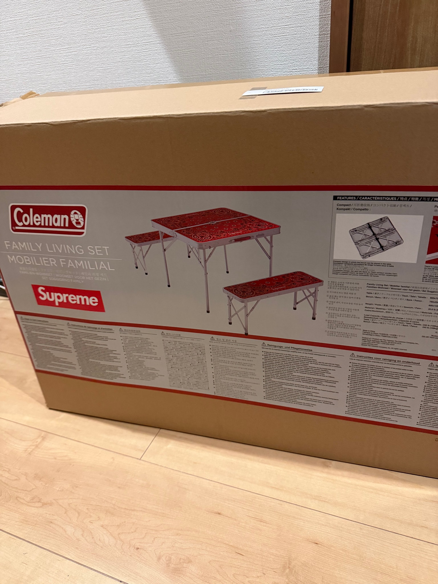 Supreme x Coleman Folding Table Set "Red"