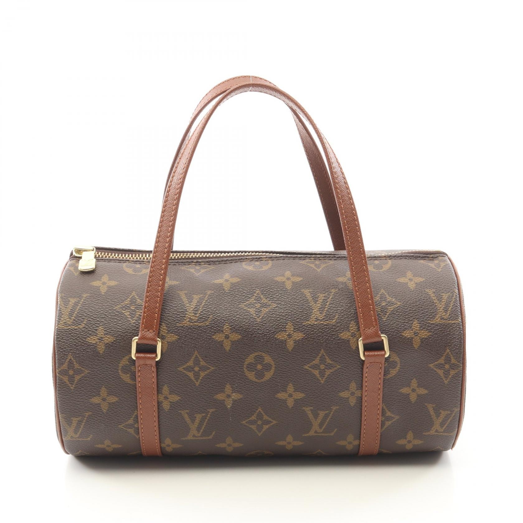 ルイ・ヴィトン LOUIS VUITTON パピヨン26 旧型 ハンドバッグ バッグ PVCコーティングキャンバス レザー モノグラム レディース ブラウン系 M51366 【中古】