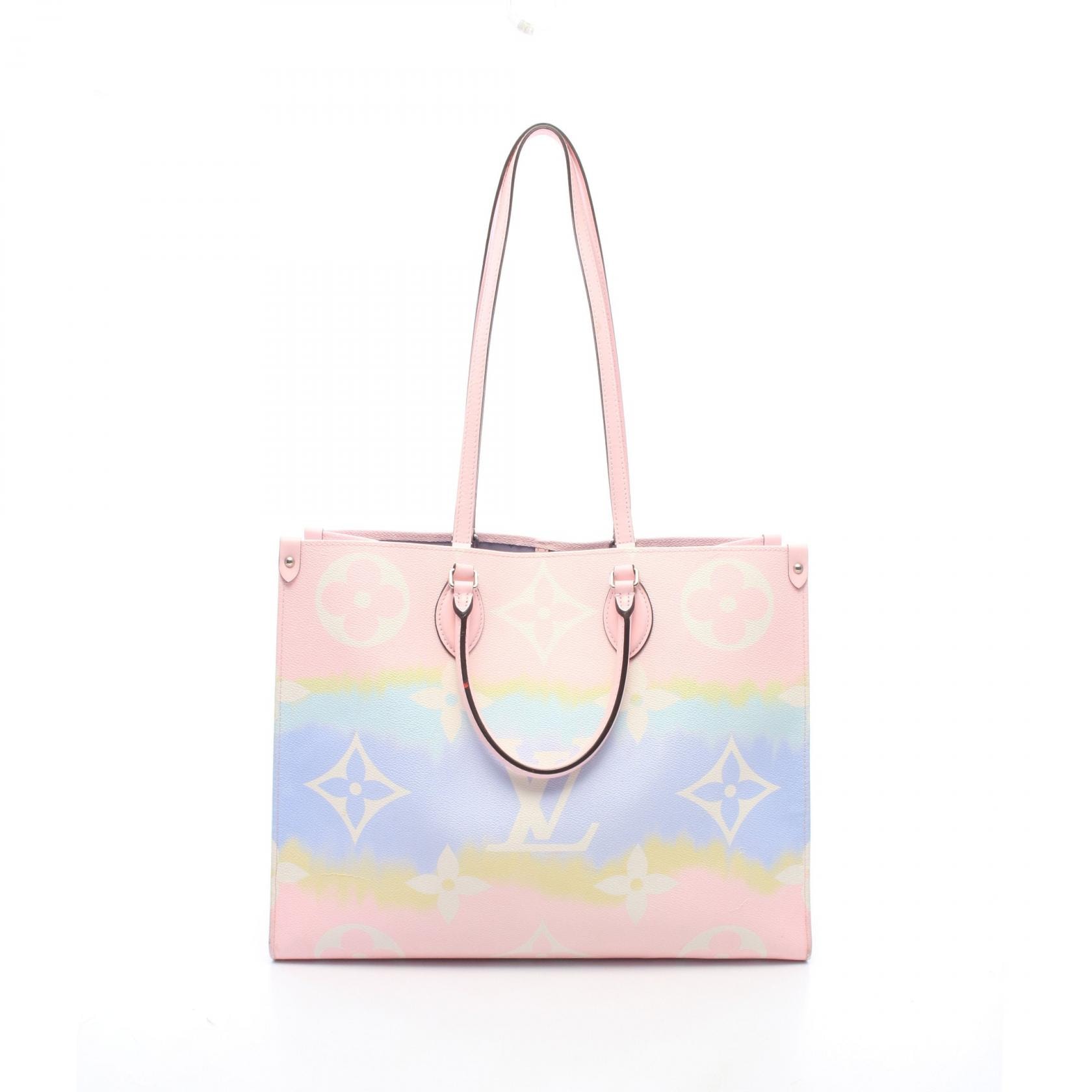 ルイ・ヴィトン LOUIS VUITTON オンザゴーGM LVエスカル パステル トートバッグ バッグ PVCコーティングキャンバス レザー エスカル レディース ピンク系 / マルチカラー M45119 【中古】