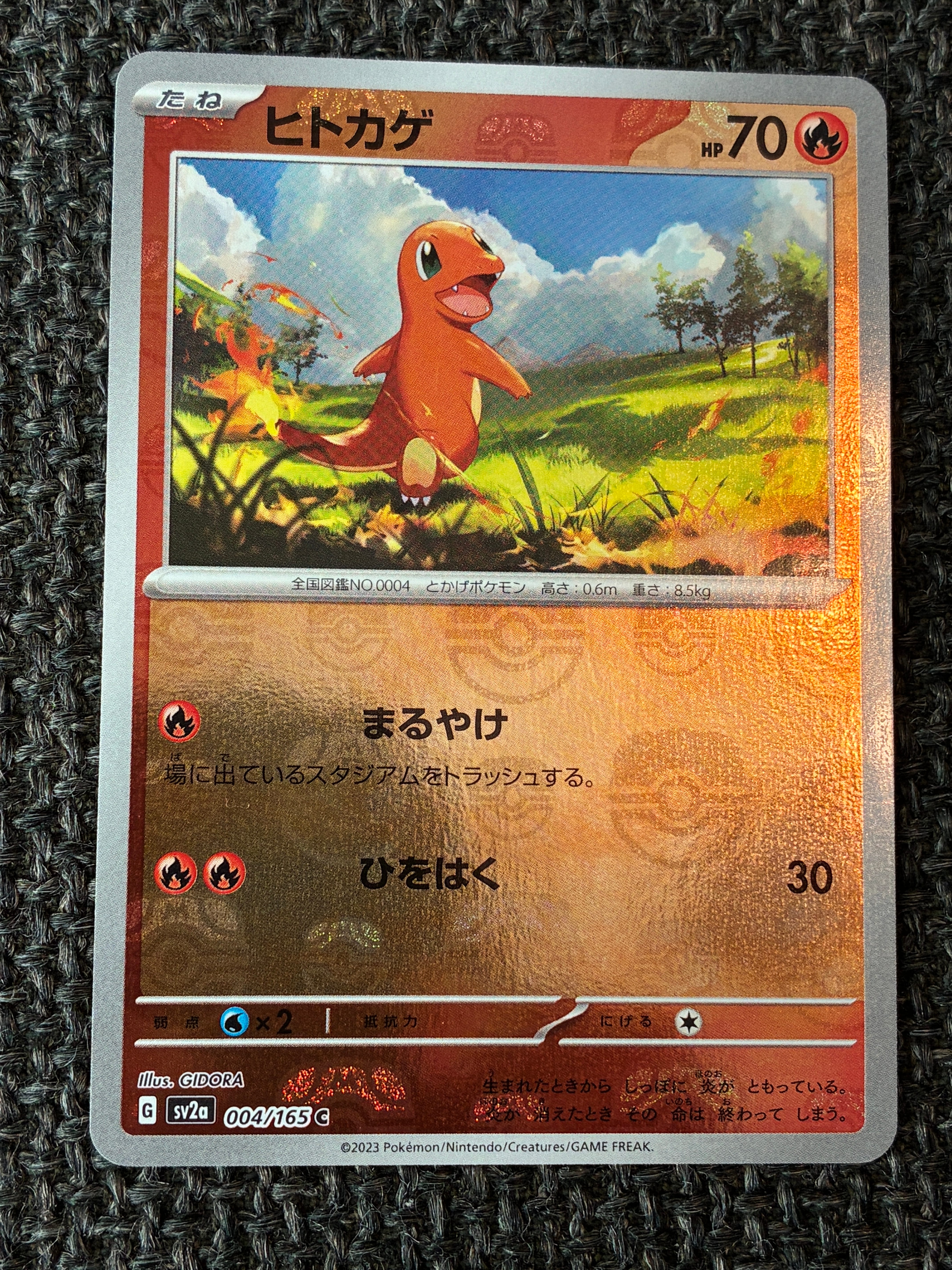 ヒトカゲ C: マスターボールミラー[SV2a 004/165](強化拡張パック「ポケモンカード151」)