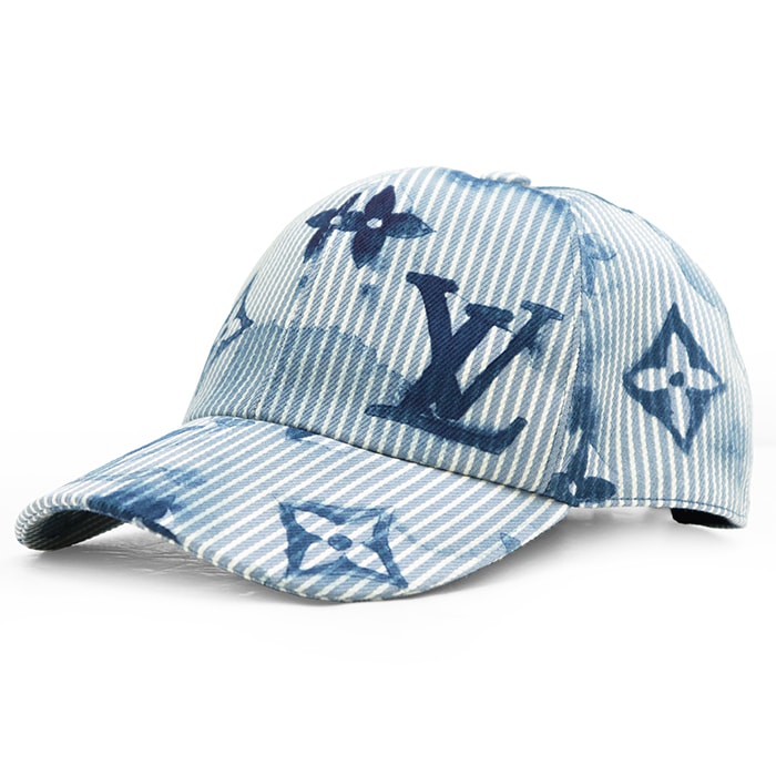 【新品同様】LOUIS VUITTON ルイ・ヴィトン キャスケット ヒッコリーストライプ サイズ 60 メンズ レディース ユニセックス キャップ LV モノグラム ロゴ レザーアジャスター 帽子 小物 箱・袋付属 インディゴ フランス製 M76755