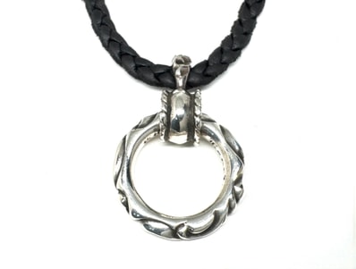 Chrome Hearts Eye Wear Loop Scroll Band Necklace "Silver/Black"