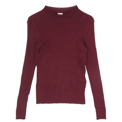 SAINT LAURENT サンローラン 710734 YAPK2 カシミヤ混 ウール モックネック 長袖 ニット セーター エンジ系 M【中古】