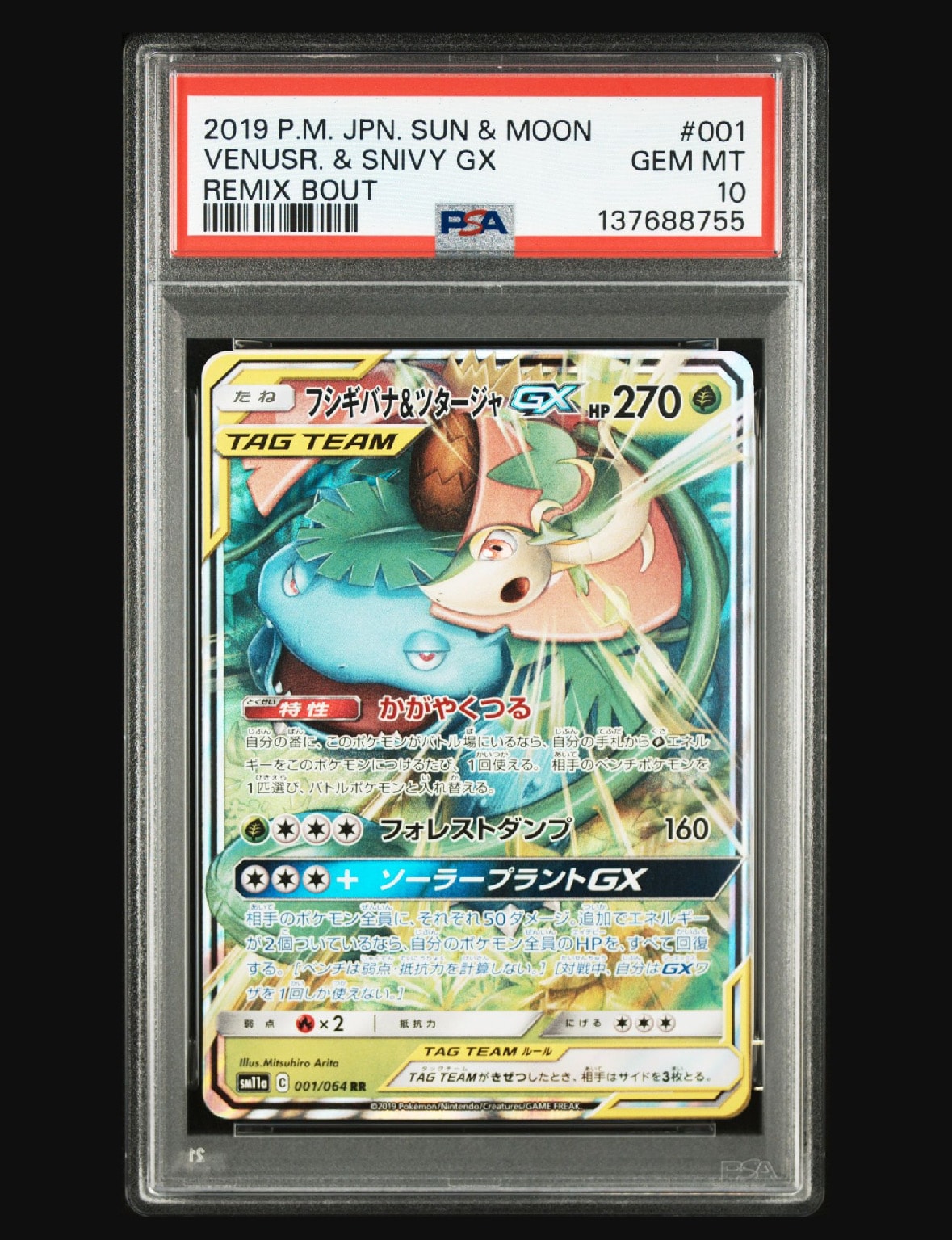 フシギバナ&ツタージャGX RR [SM11a 001/064](強化拡張パック「リミックスバウト」)