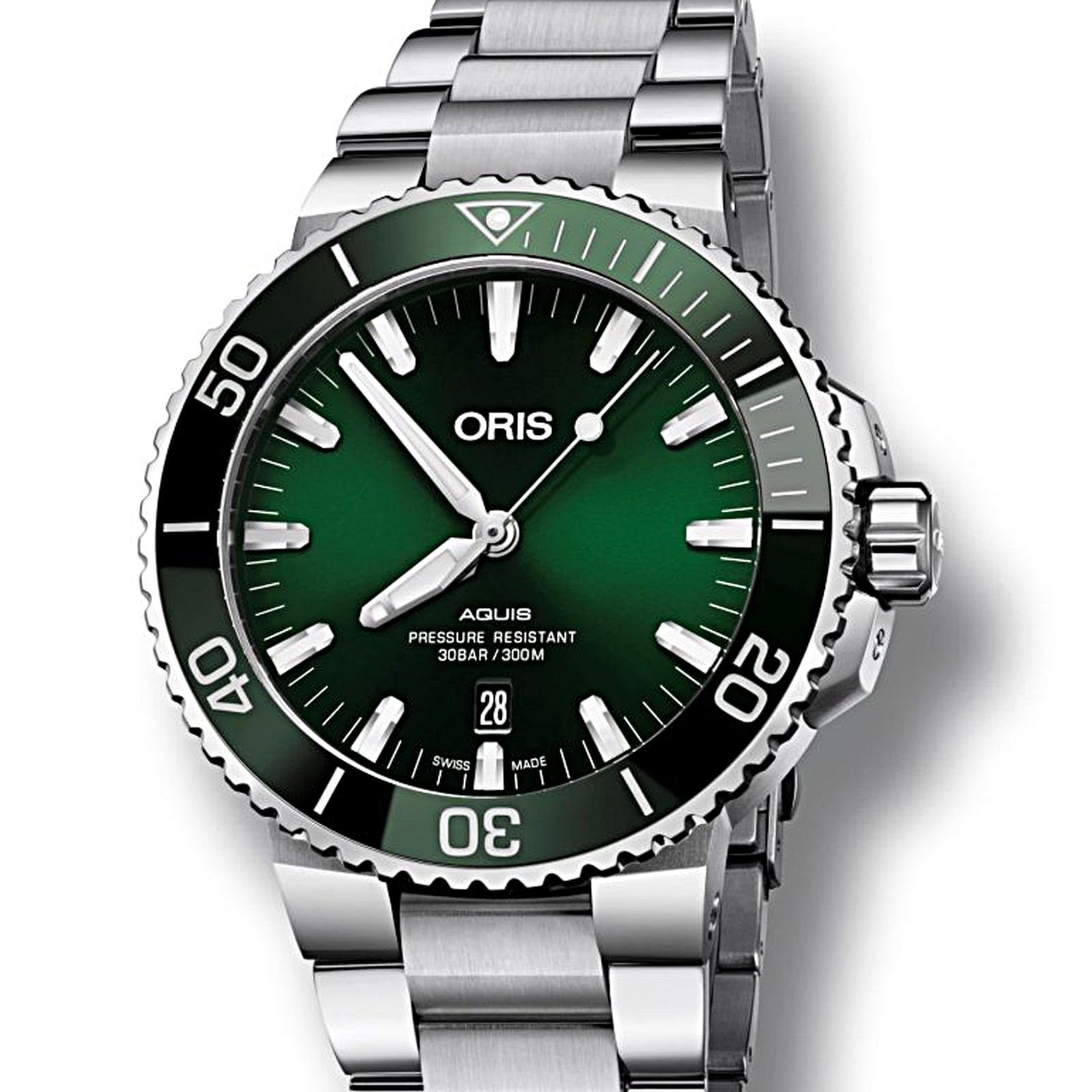 未使用 保管品 ORIS オリス  アクイス デイト  01 733 7730 4157  グリーン  メンズ 腕時計