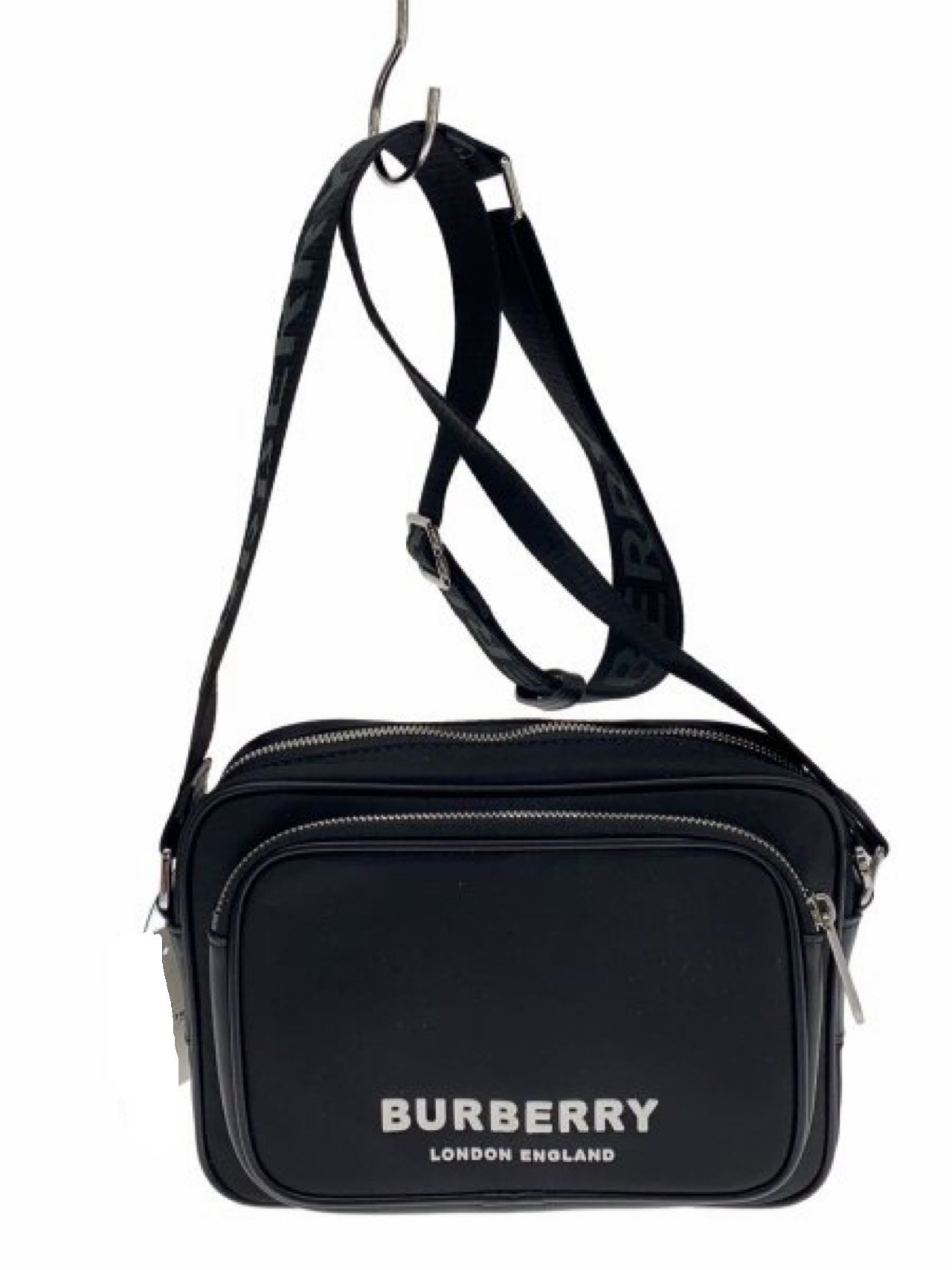 Burberry Logo Print Nylon Cross Body Bag "Black"