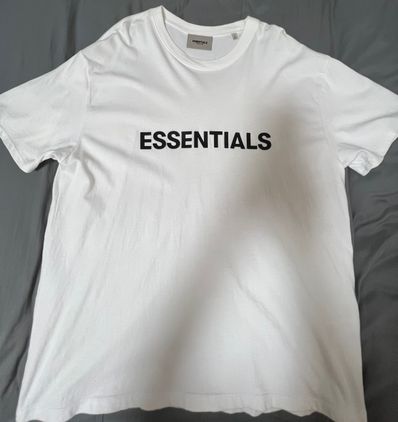 FEAR OF GOD ESSENTIALS 3D Silicon Applique Boxy T-Shirt "White"