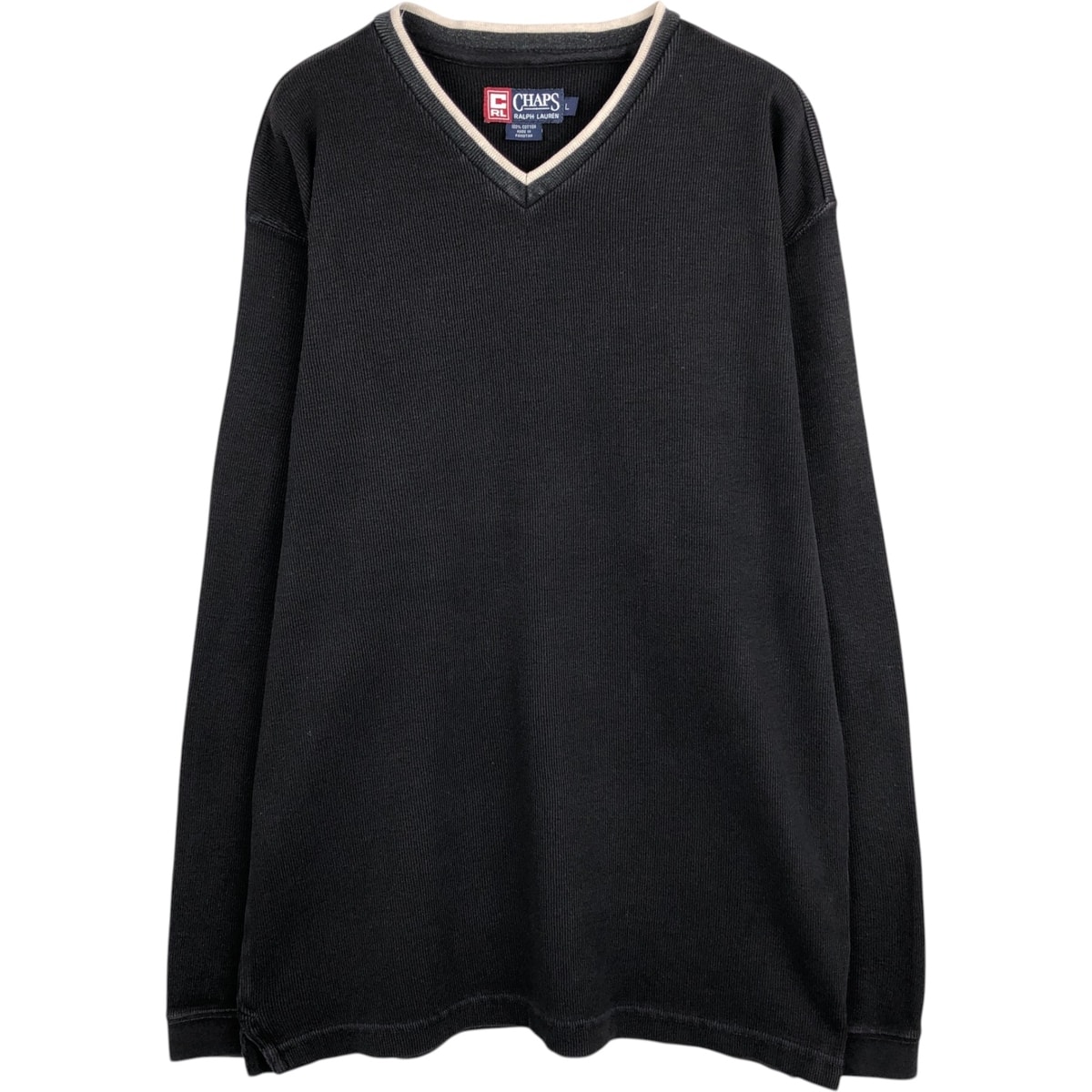 古着 ラルフローレン Ralph Lauren CHAPS チャップス Vネック ロングTシャツ ロンT メンズL相当/eaa631336