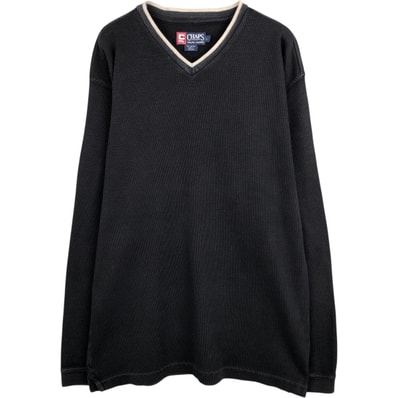 古着 ラルフローレン Ralph Lauren CHAPS チャップス Vネック ロングTシャツ ロンT メンズL相当/eaa631336