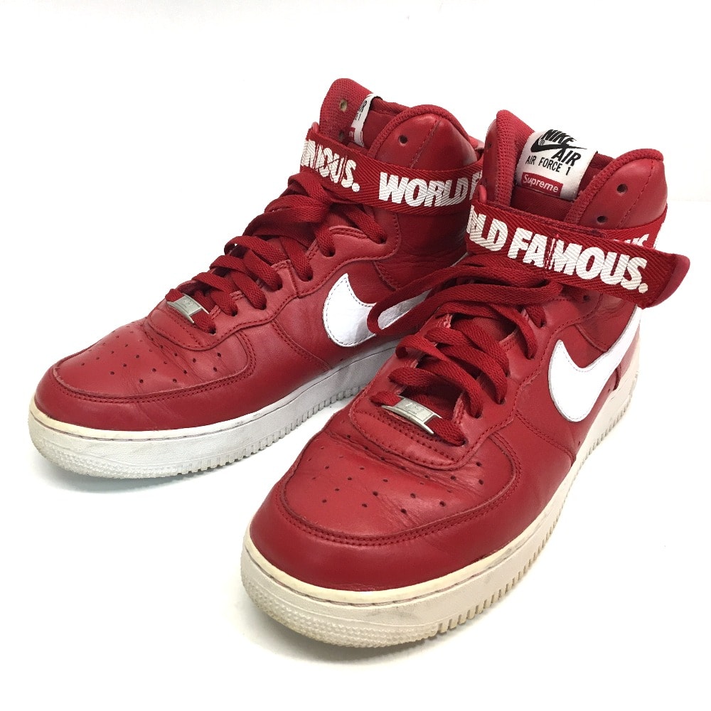 シュプリーム Supreme エアフォース1 ハイカットスニーカー ナイキ×シュプリーム 2014 NIKE × SUPREME AIR FORCE 1 HIGH SUPREME SP スニーカー レザー レッド