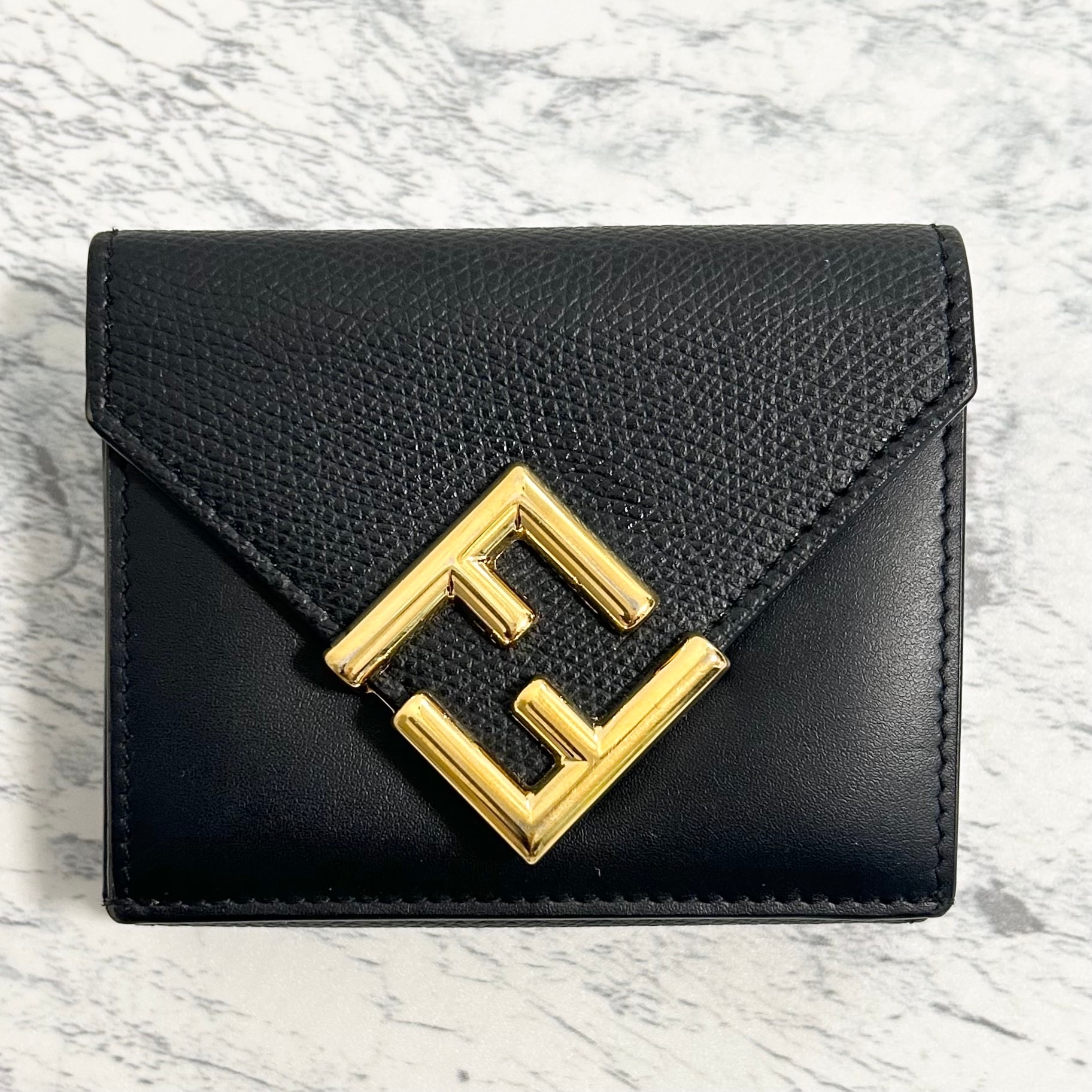 FENDI FF Diamonds Wallet Leather "Black"