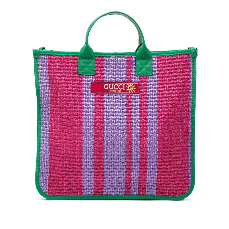 グッチ チルドレンズ トートバッグ ハンドバッグ 605831 パープル グリーン ファブリック レディース GUCCI 【中古】