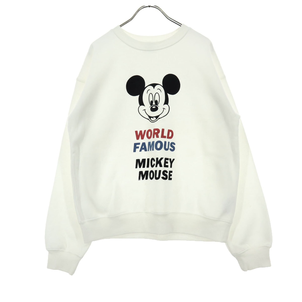 GU ジーユー 裏起毛 Disney ディズニー コラボ キャラクターロゴ 長袖 トレーナー L ホワイト