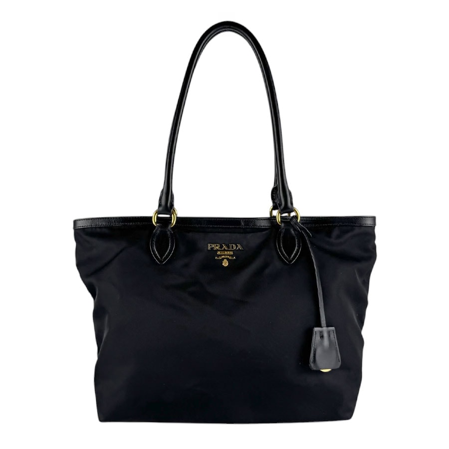 プラダ PRADA ショルダーバッグ ナイロン/レザー ブラック レディース【中古】 z9317