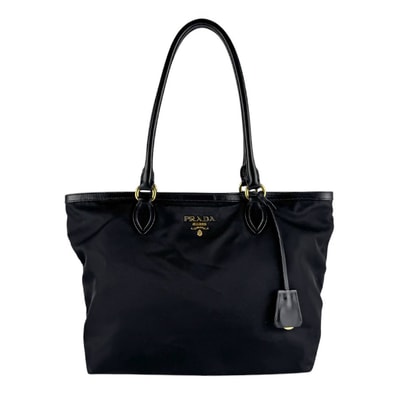 プラダ PRADA ショルダーバッグ ナイロン/レザー ブラック レディース【中古】 z9317