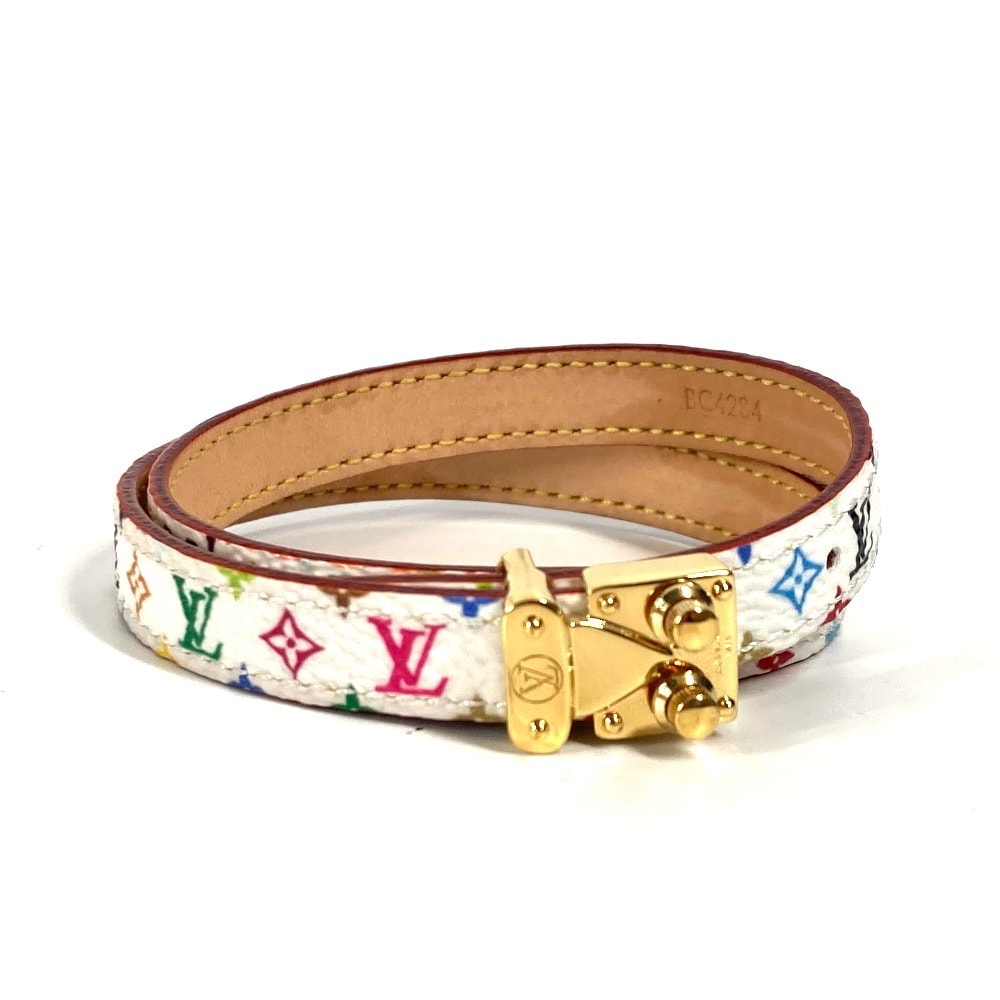 ルイヴィトン LOUIS VUITTON LV × TM ブレスレット・LV シグネチャー M8966E モノグラムマルチカラー 村上隆 2重ブレス アクセサリー ブレスレット モノグラムマルチカラーキャンバス ホワイト ホワイト