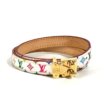ルイヴィトン LOUIS VUITTON LV × TM ブレスレット・LV シグネチャー M8966E モノグラムマルチカラー 村上隆 2重ブレス アクセサリー ブレスレット モノグラムマルチカラーキャンバス ホワイト ホワイト