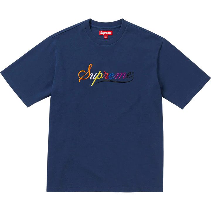 Supreme Cursive S/S Top "Navy"