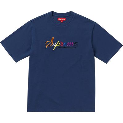 Supreme Cursive S/S Top "Navy"