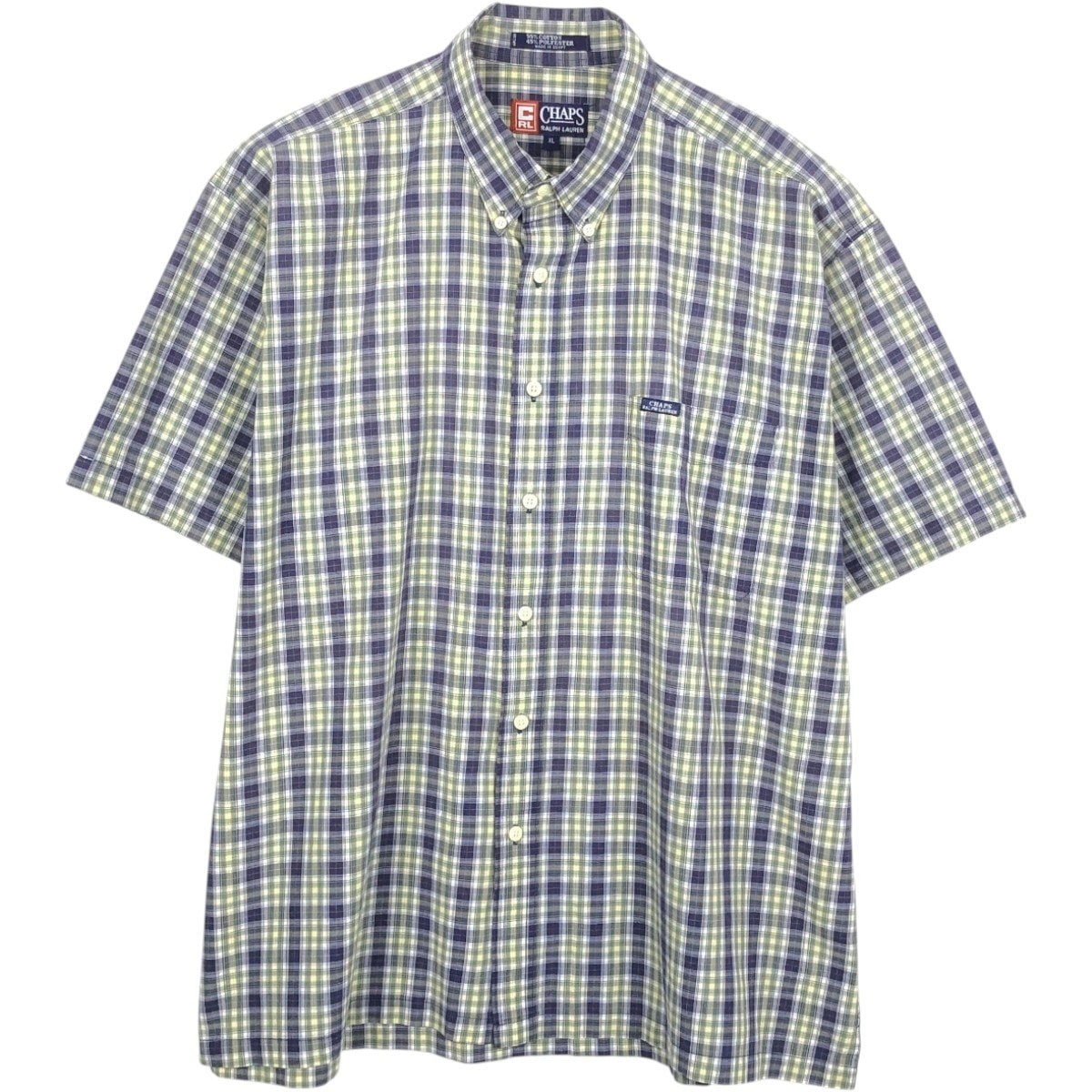 古着 ラルフローレン Ralph Lauren CHAPS チャップス 半袖 ボタンダウン チェックシャツ メンズXL相当/eaa668585