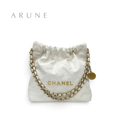 シャネル CHANEL シャネル22 バッグ トートバッグ ショルダーバッグ ホワイト ゴールド ココマーク ロゴ チェーン