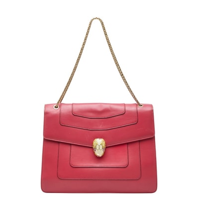 ブルガリ セルペンティ フォーエバー ハンドバッグ ピンク レザー レディース BVLGARI 【中古】
