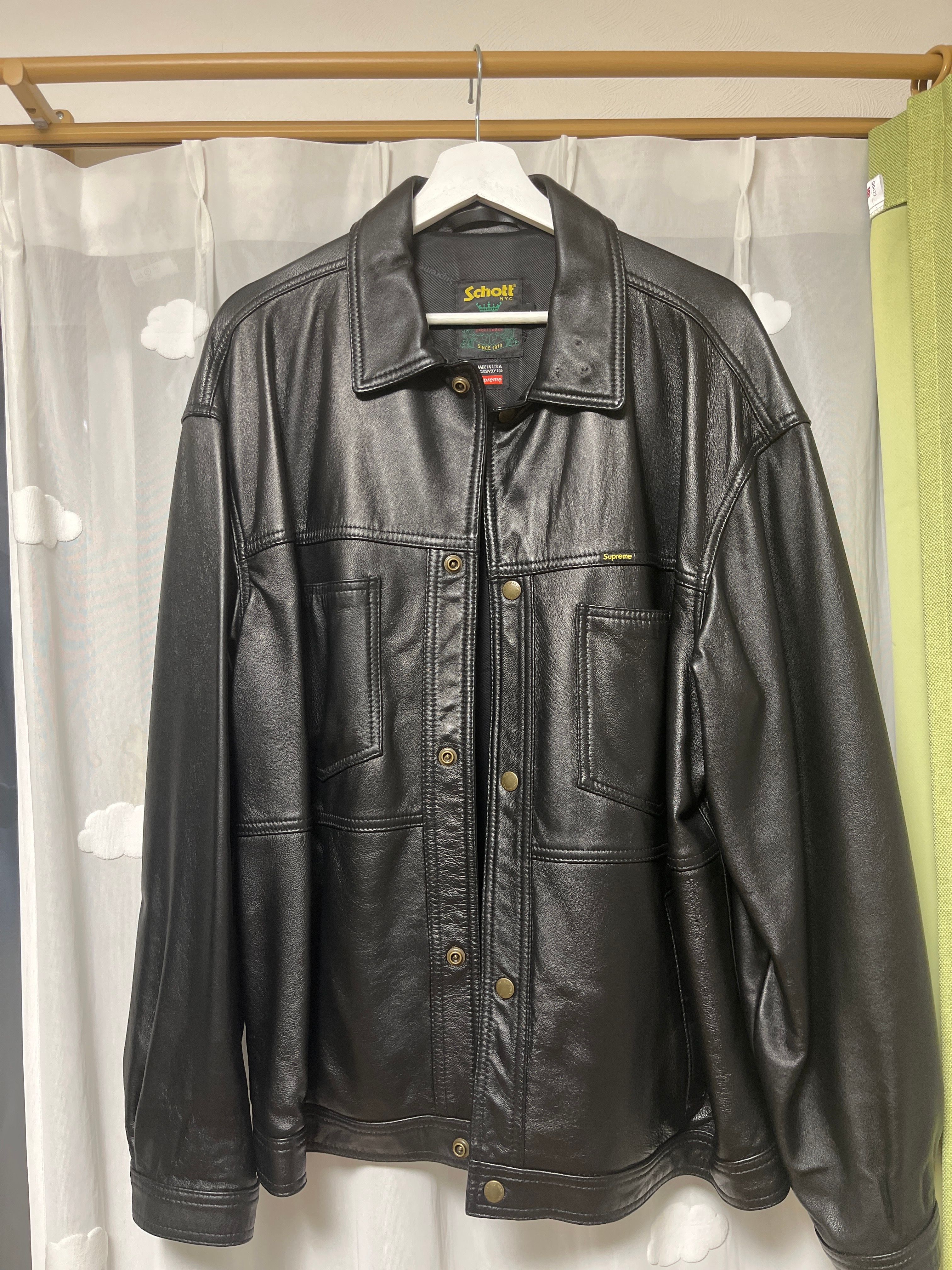 Supreme Schott Leather Work Jacket "Black"