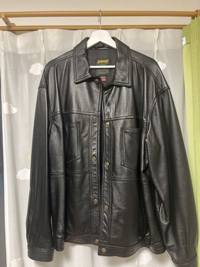 Supreme Schott Leather Work Jacket "Black"