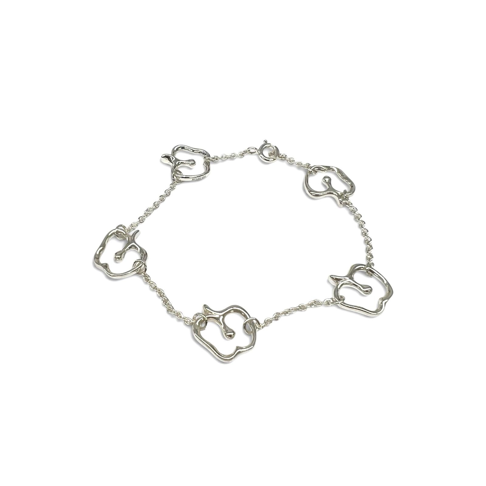 Tiffany 極美品 ティファニー アップル 5リンク ブレスレット シルバー SV925 バングル 箱・袋付属 ギフト プレゼント Aランク 中古 鑑定済 ティファニーアクセ