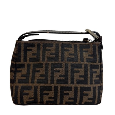 フェンディ FENDI アクセサリーポーチ 中劣化 ミニバッグ 化粧 ブラウン