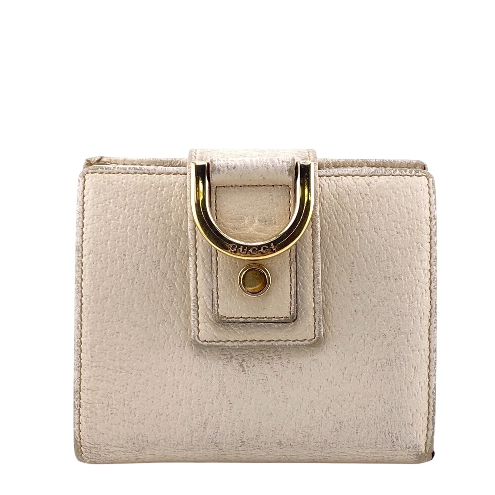 グッチ GUCCI 二つ折り財布 アビーライン GGキャンバス コンパクトウォレット 141421 ホワイト