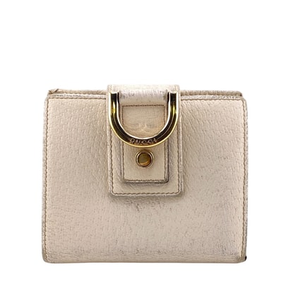 グッチ GUCCI 二つ折り財布 アビーライン GGキャンバス コンパクトウォレット 141421 ホワイト