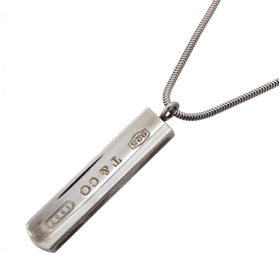 【6jgb0103-k】ティファニー ネックレス ナローバー シルバー925【中古】レディース