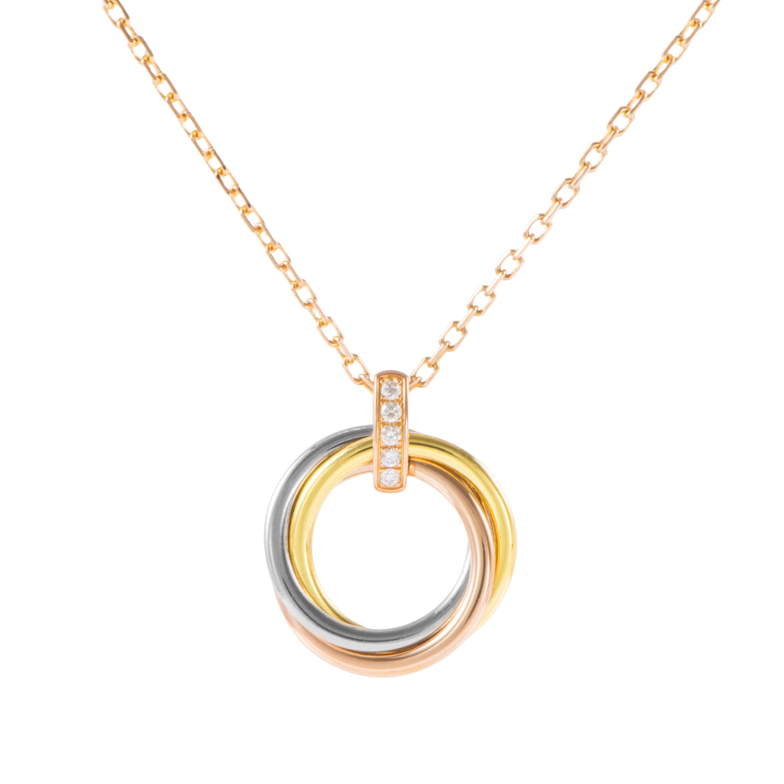 Cartier カルティエ トリニティ ネックレス ペンダント K18YG K18WG K18PG ゴールド【中古】
