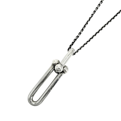 TIFFANY&Co. ティファニー ネックレス ハードウェア 細長リンク ペンダント ジュエリー アクセサリー メンズ レディース シルバー925 ユニセックス 約8.4g【中古品】