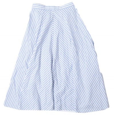 POLO RALPH LAUREN ポロ・ラルフローレン ロンドンストライプフレアスカート 0 SAX BLUE/WHITE ボトムス g27295