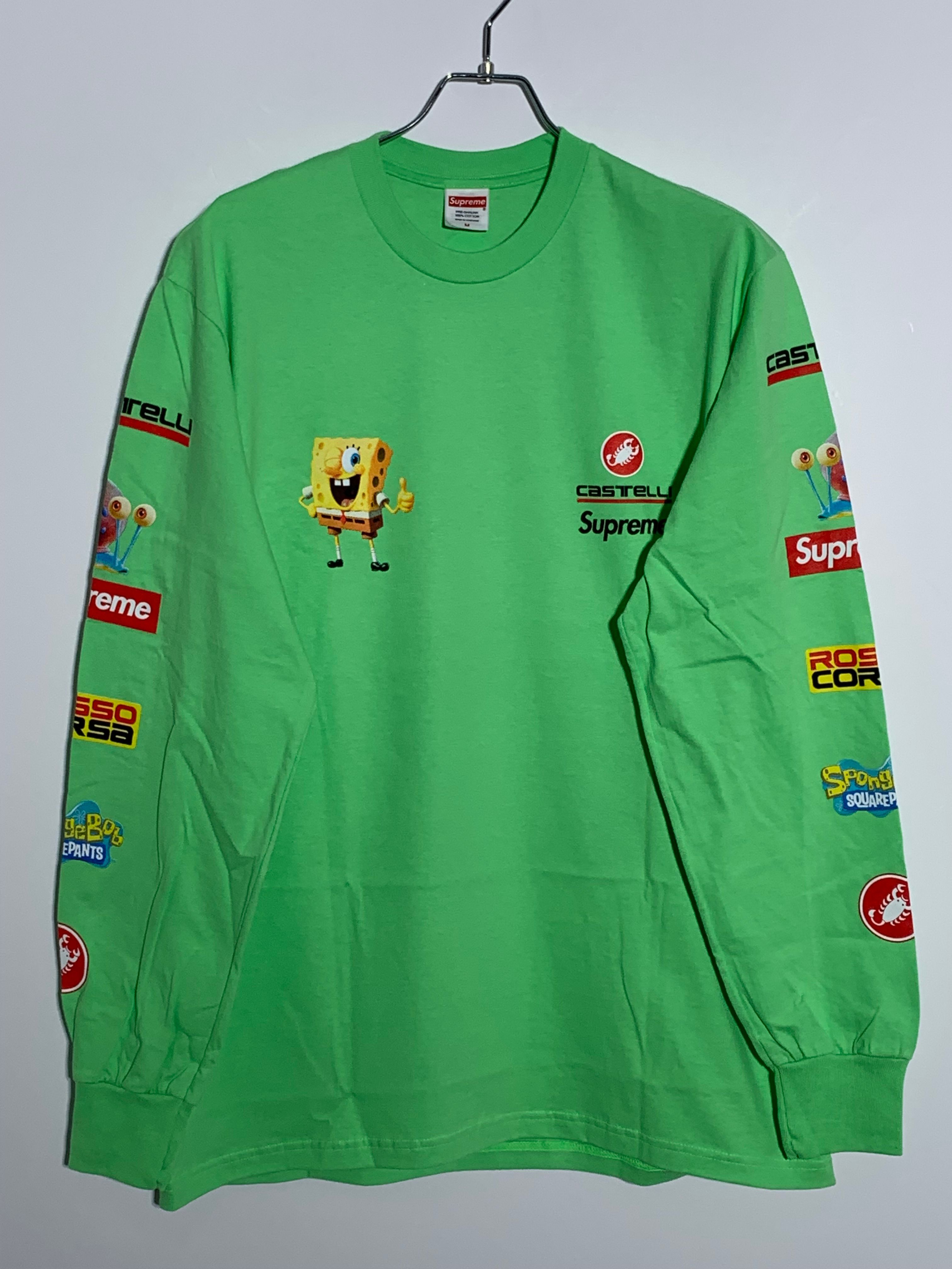 Supreme x SpongeBob Castelli Racing L/S Tee "Lime"