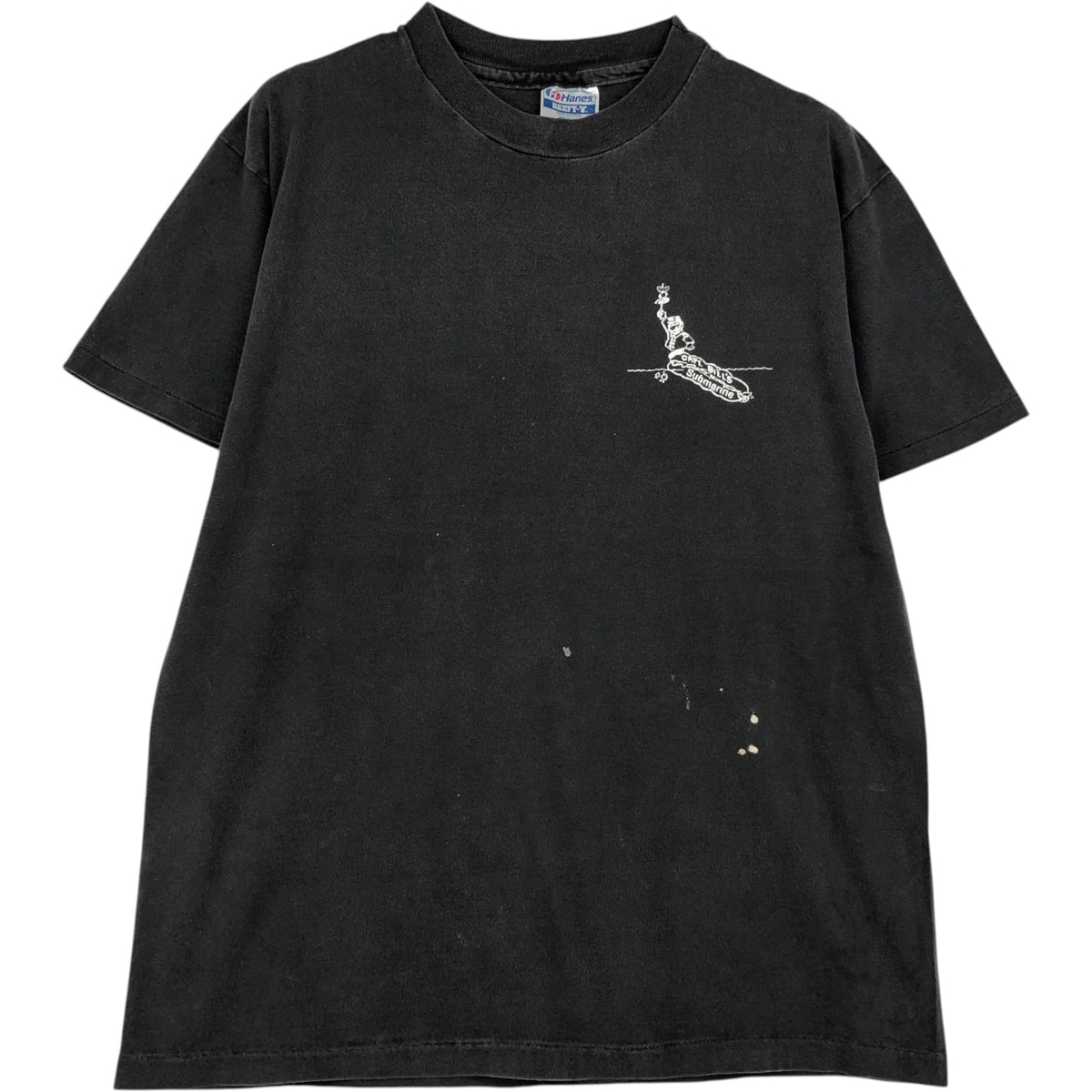 古着 80年代 ヘインズ Hanes BEEFY-T 青タグ CAPT. BILL'S SUBMARINE アドバタイジングTシャツ USA製 メンズL相当 ヴィンテージ/eaa623346